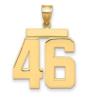 14k Yellow Gold, Athletic Collection, Large Polished Number 46 Pendant
